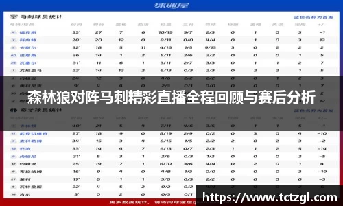 森林狼对阵马刺精彩直播全程回顾与赛后分析